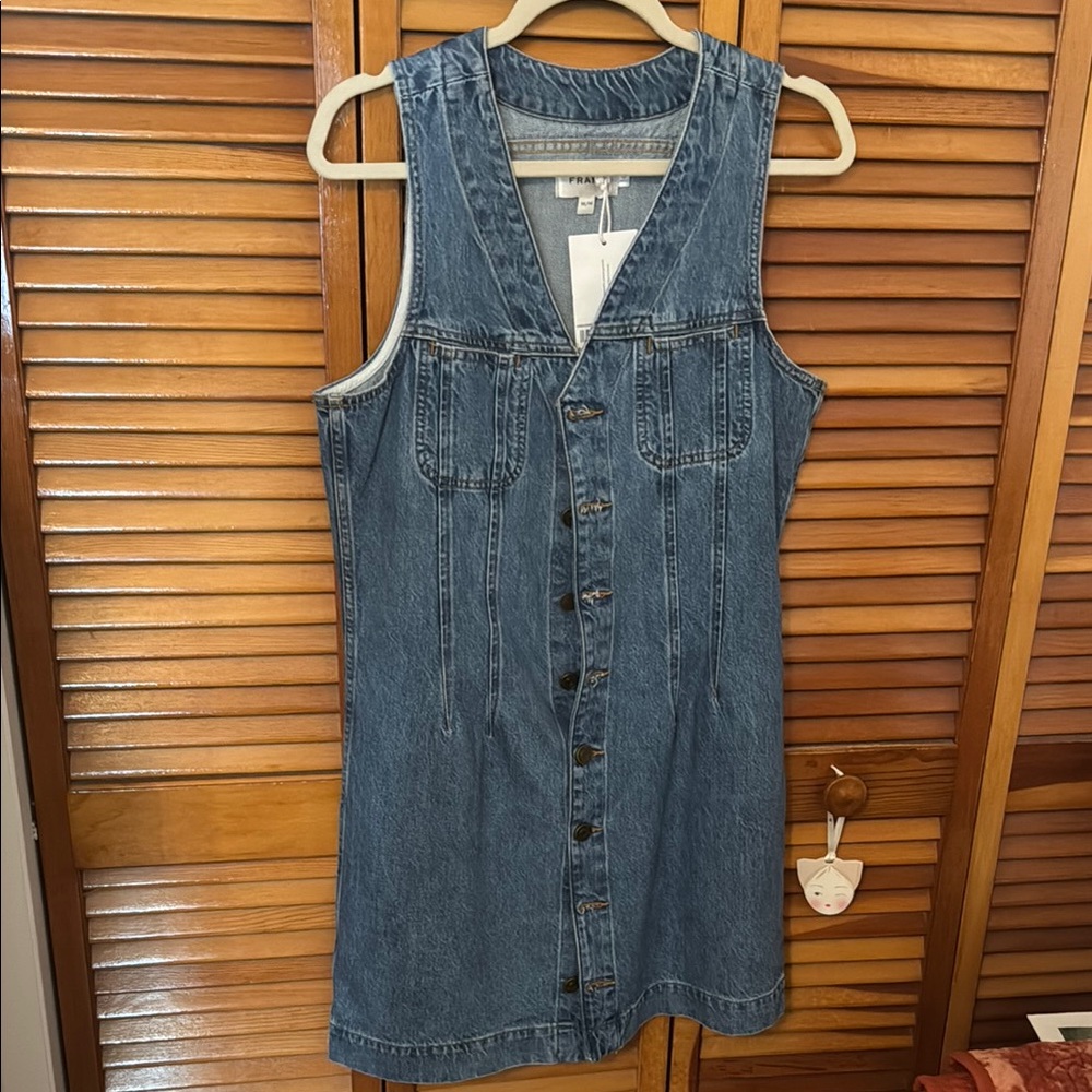 Frame Denim Sleeveless Button-Down Dress